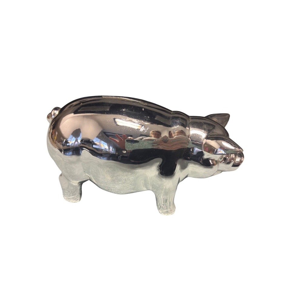 Reed & Barton Classic Piggy Bank Silver‎ Played Vintage Complete With Seal